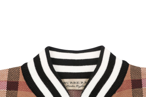 Burberry Check Zip-Up Bomber Jacket - Tan