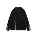 Burberry Layered-Look Check-Panel Crewneck Sweater - Black