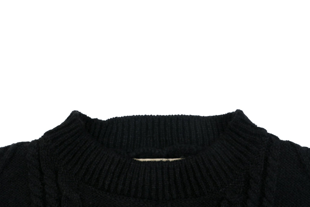 Burberry Layered-Look Check-Panel Crewneck Sweater - Black