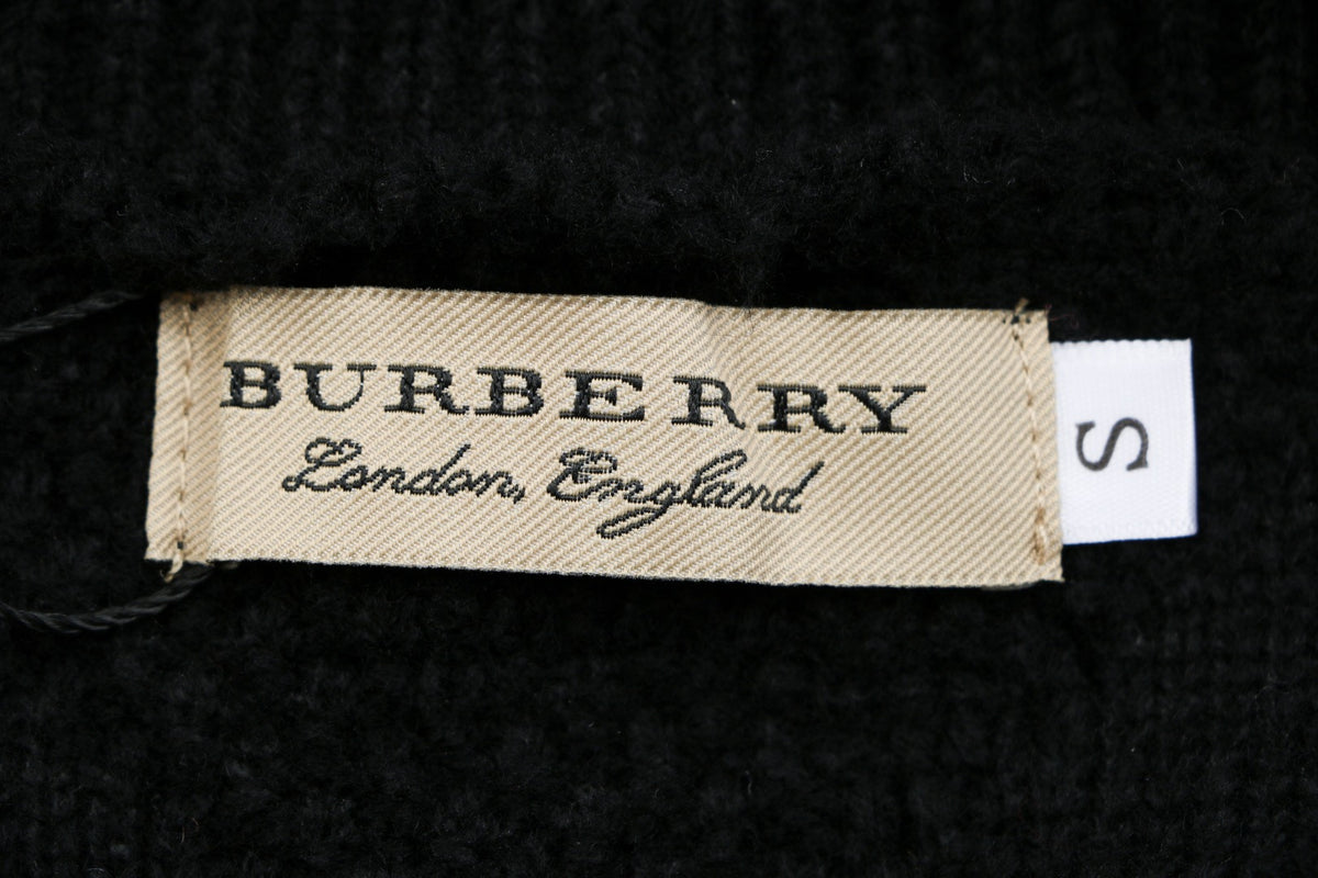 Burberry Layered-Look Check-Panel Crewneck Sweater - Black