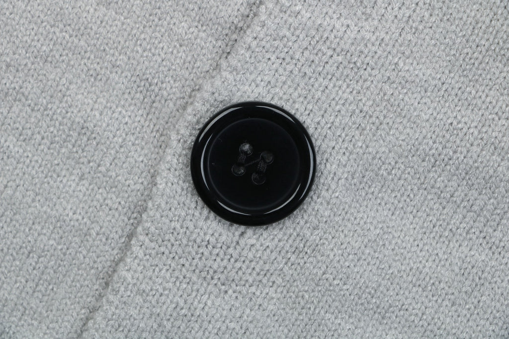 Loewe Logo-Patch Polo-Collar Cardigan - Light Gray