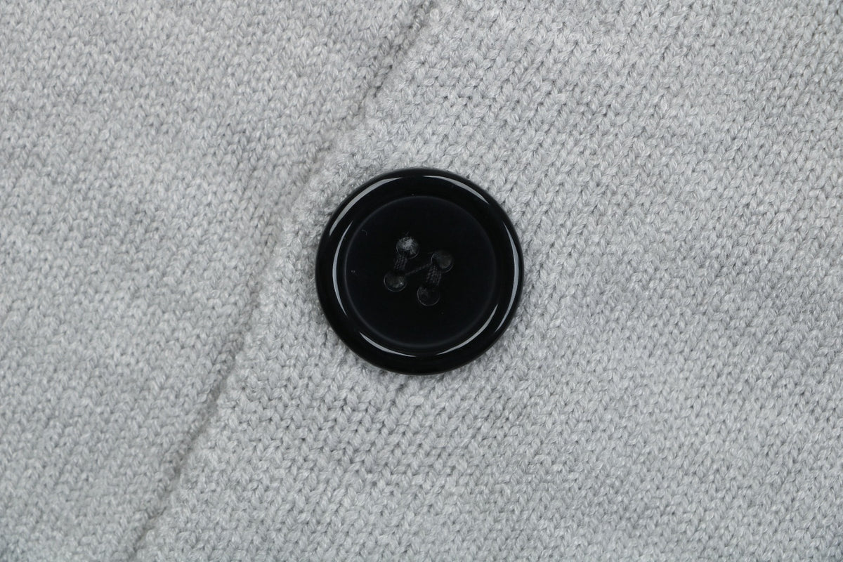 Loewe Logo-Patch Polo-Collar Cardigan - Light Gray