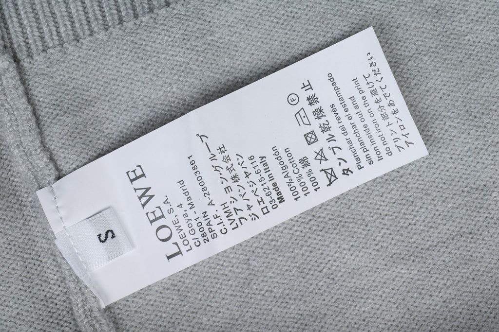 Loewe Logo-Patch Polo-Collar Cardigan - Light Gray
