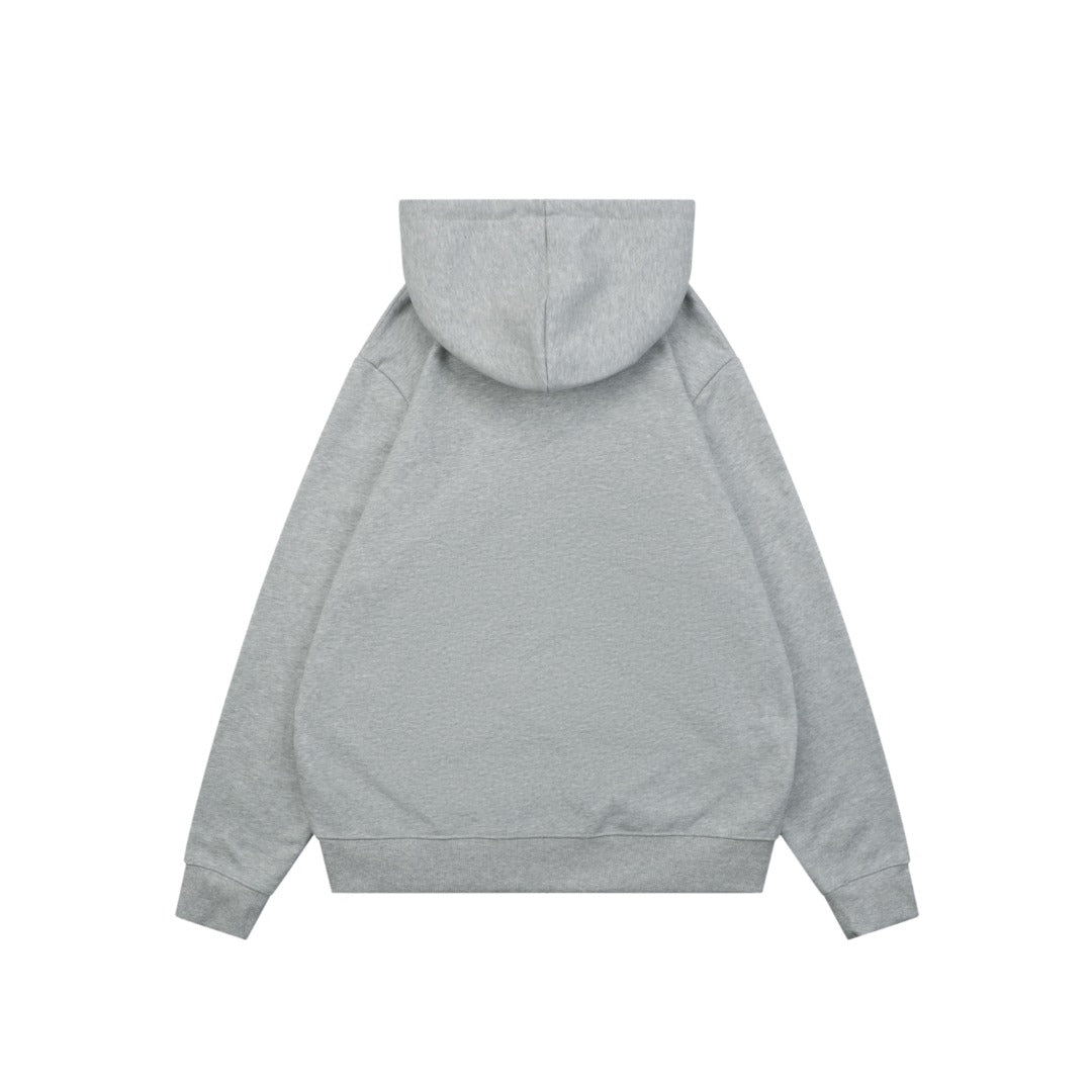 Louis Vuitton Pearl-Detail Drawstring Zip-Up Hoodie - Light Gray