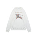 Burberry Cross-Stitch Horse Embroidered Crewneck Sweatshirt - White