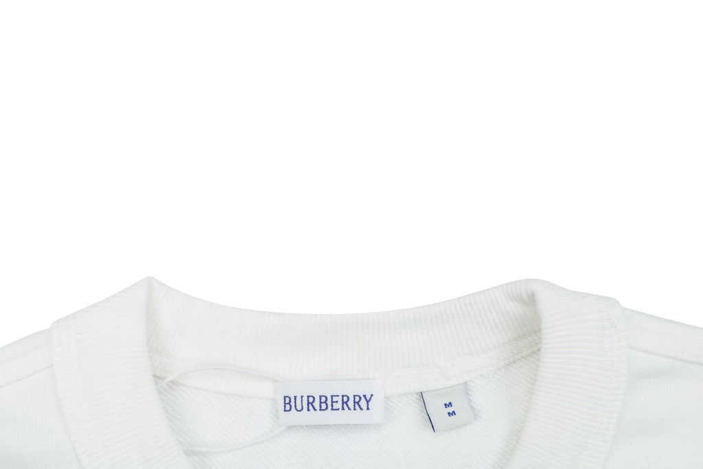 Burberry Cross-Stitch Horse Embroidered Crewneck Sweatshirt - White