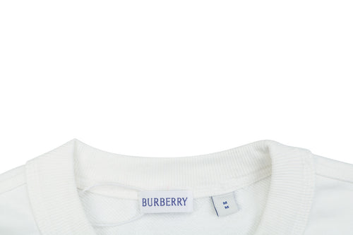 Burberry Cross-Stitch Horse Embroidered Crewneck Sweatshirt - White