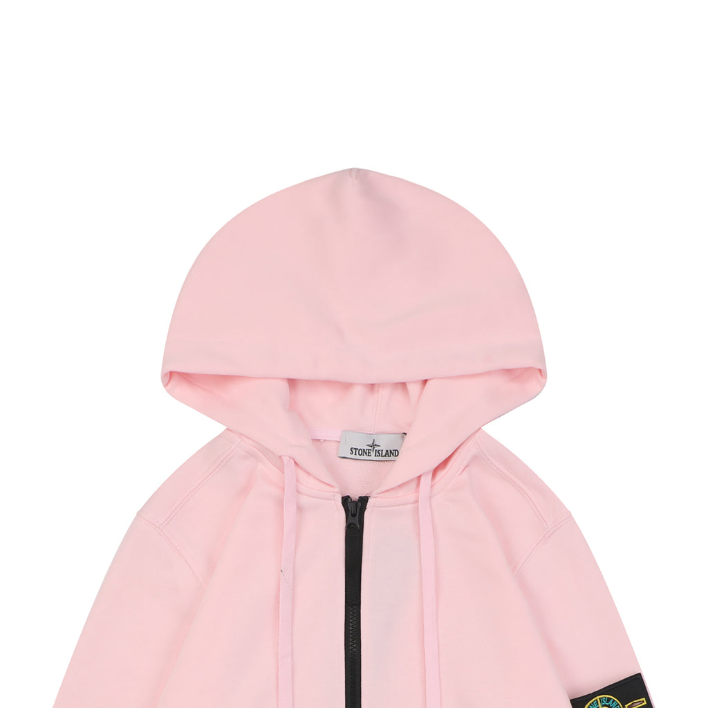 Stone Island Sleeve-Badge Zip-Up Hoodie - Pink