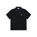Stone Island Layered-Collar Jacquard Polo Shirt - Black