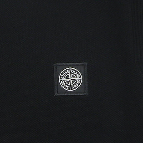 Stone Island Layered-Collar Jacquard Polo Shirt - Black
