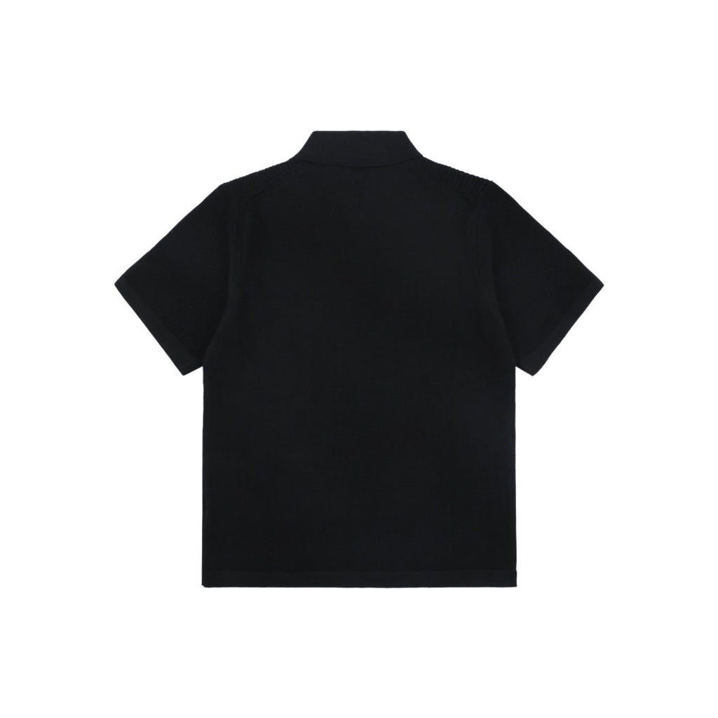 Stone Island Layered-Collar Jacquard Polo Shirt - Black