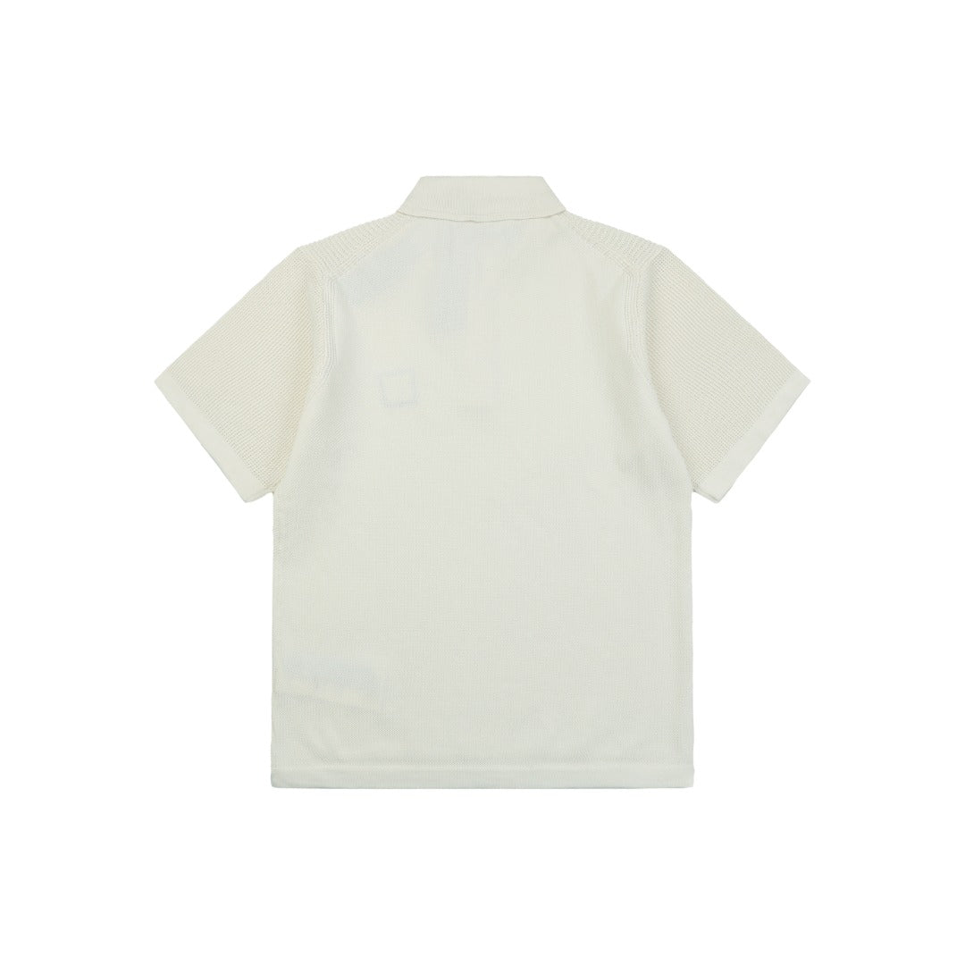 Stone Island Layered-Collar Jacquard Polo Shirt - Off-White