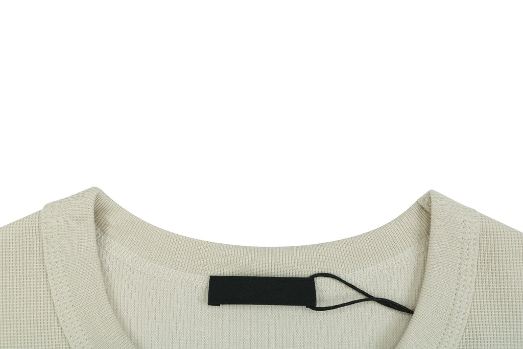 Prada Triangle-Logo Waffle-Texture T-Shirt - Off-White