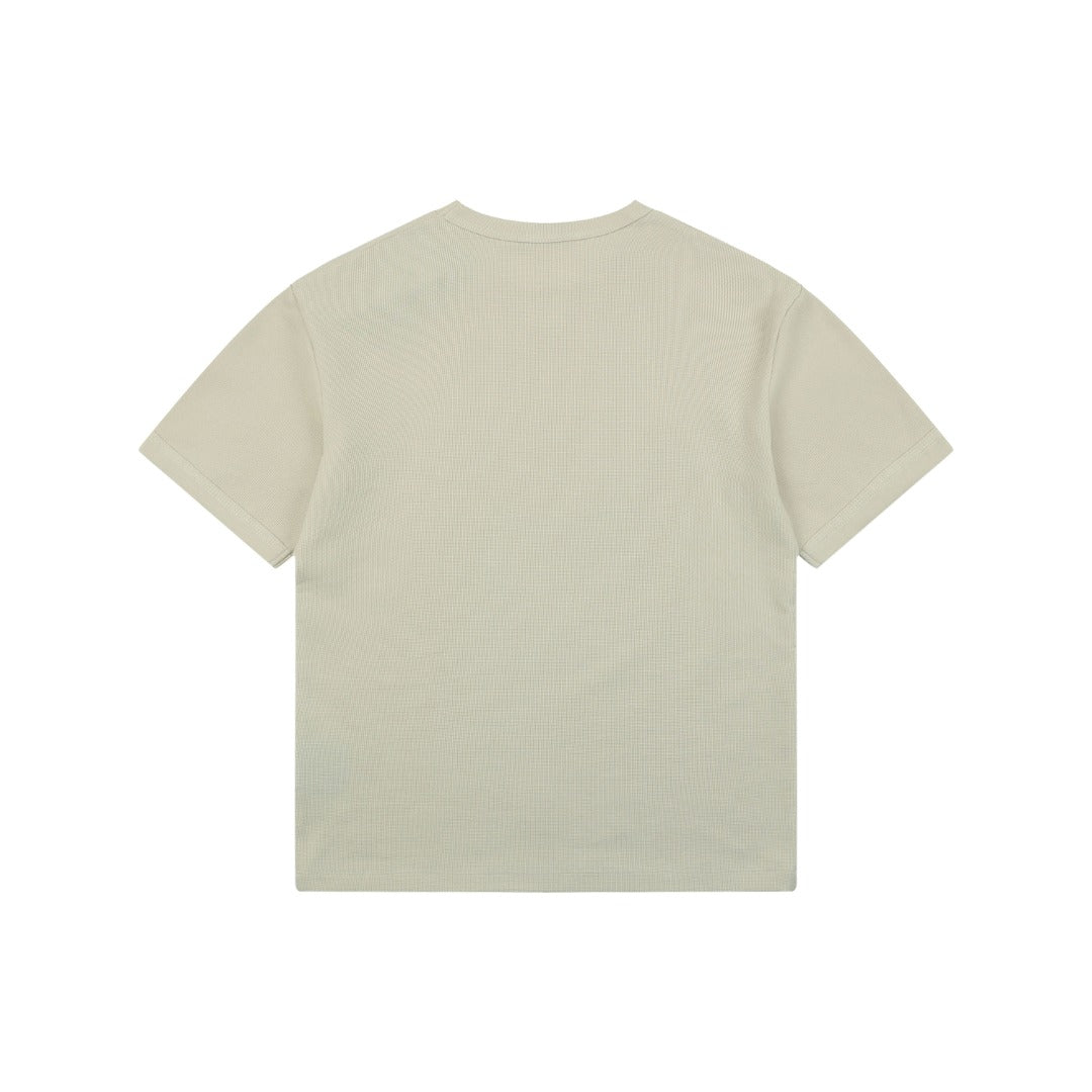 Prada Triangle-Logo Waffle-Texture T-Shirt - Off-White