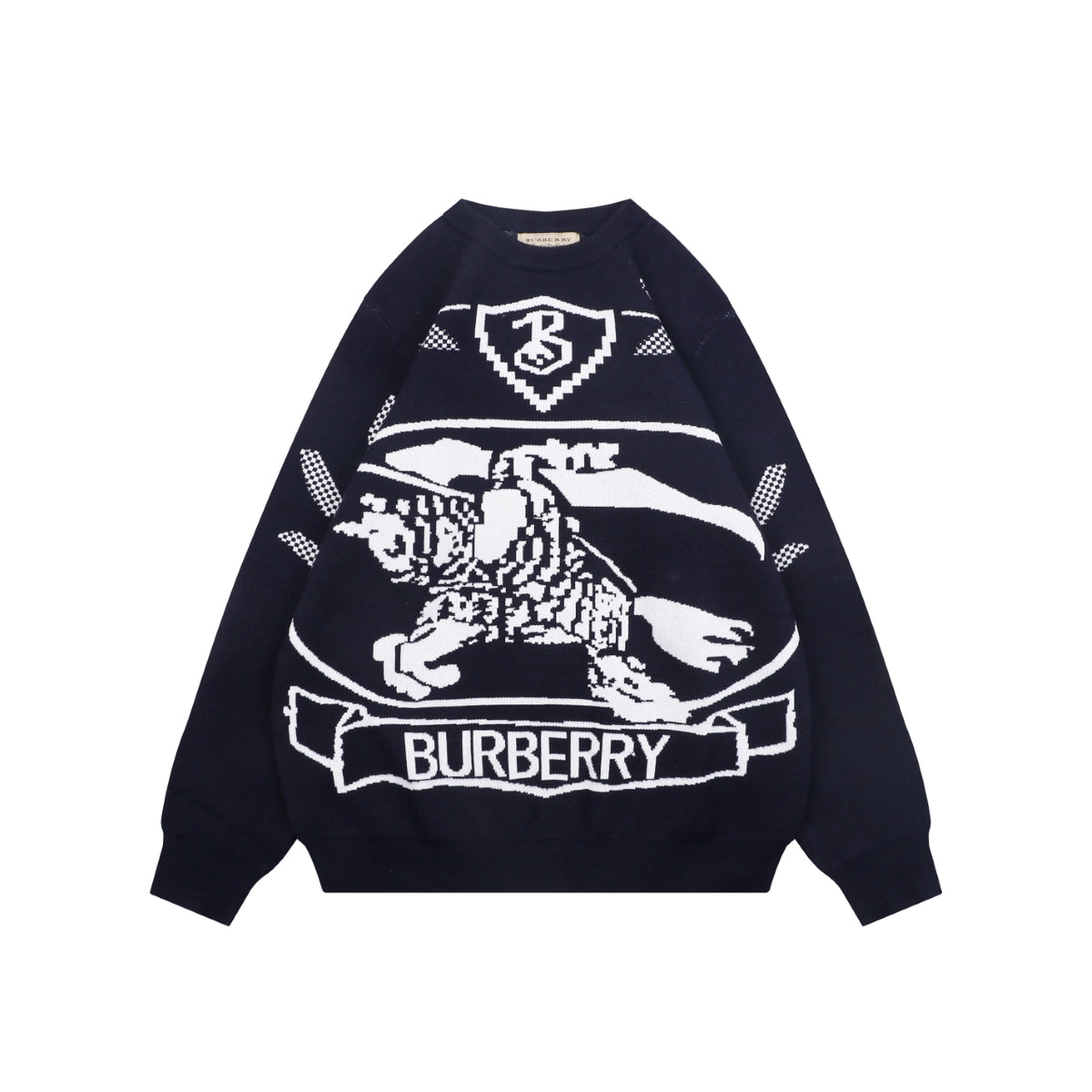 Burberry Laurel Knight Crewneck Sweater - Navy