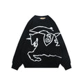 Burberry Line-Art Knight Crewneck Sweater - Black