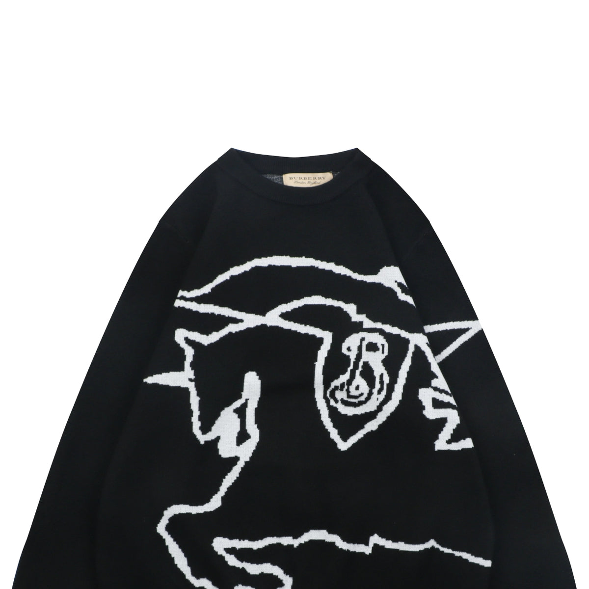 Burberry Line-Art Knight Crewneck Sweater - Black