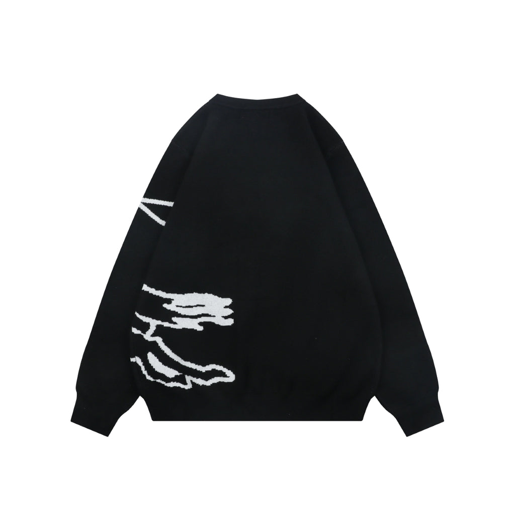 Burberry Line-Art Knight Crewneck Sweater - Black