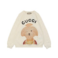 Gucci Topknot Dog Print Crewneck Sweatshirt - Cream