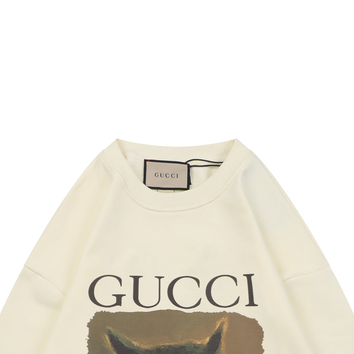 Gucci Cat and Dove Print Crewneck Sweatshirt - Cream