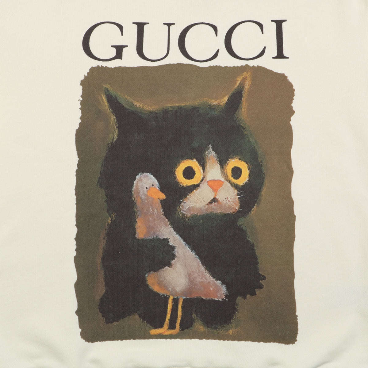 Gucci Cat and Dove Print Crewneck Sweatshirt - Cream