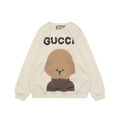 Gucci Tan Bear Print Crewneck Sweatshirt - Cream