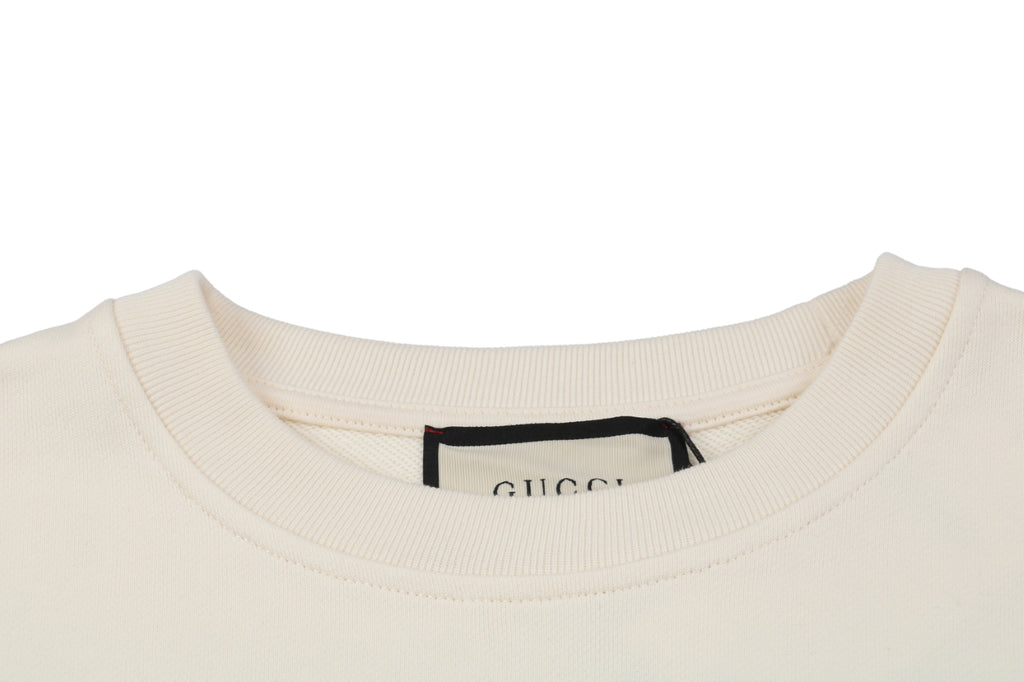 Gucci Red Bear Print Crewneck Sweatshirt - Cream