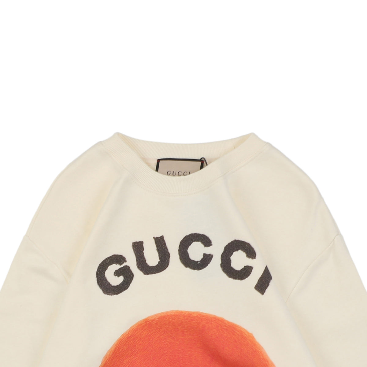 Gucci Red Bear Print Crewneck Sweatshirt - Cream