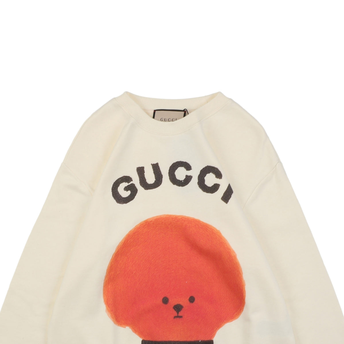 Gucci Red Bear Print Crewneck Sweatshirt - Cream