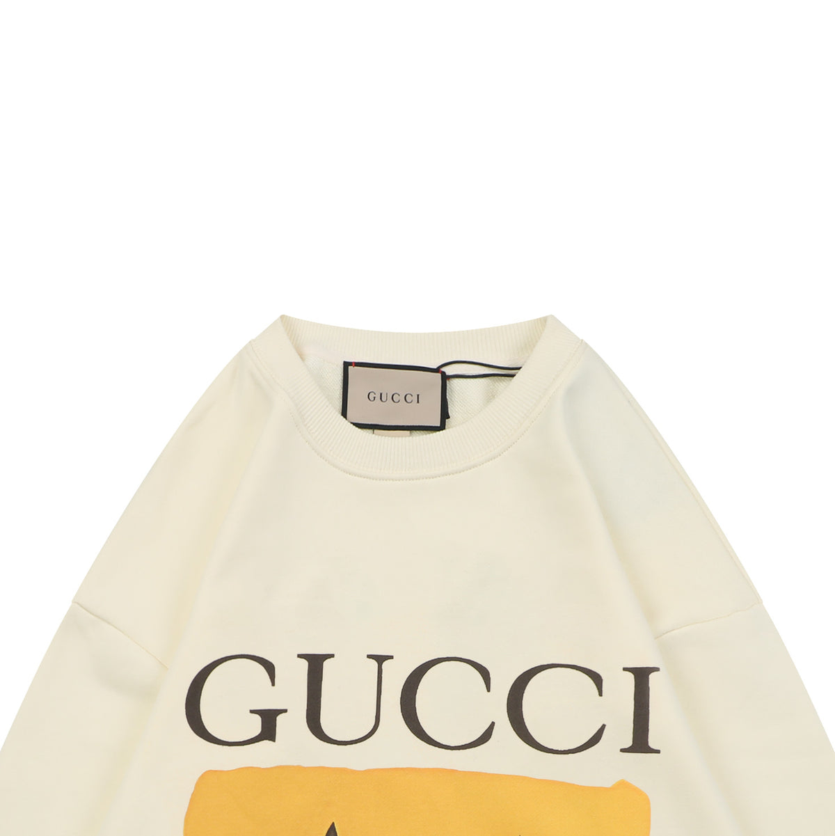 Gucci Cat Watching Fish Print Crewneck Sweatshirt - Cream