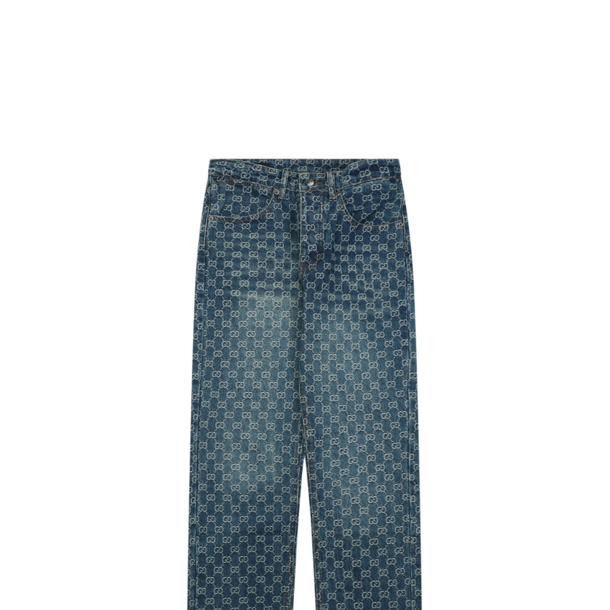 Gucci All-Over GG Monogram Jeans - Blue