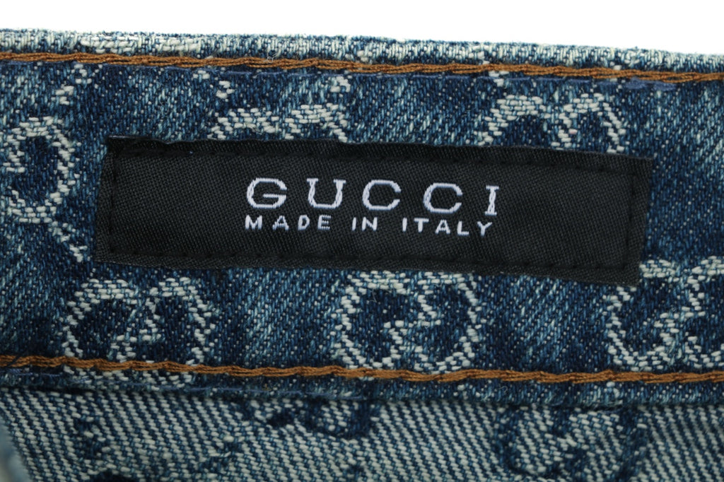 Gucci All-Over GG Monogram Jeans - Blue