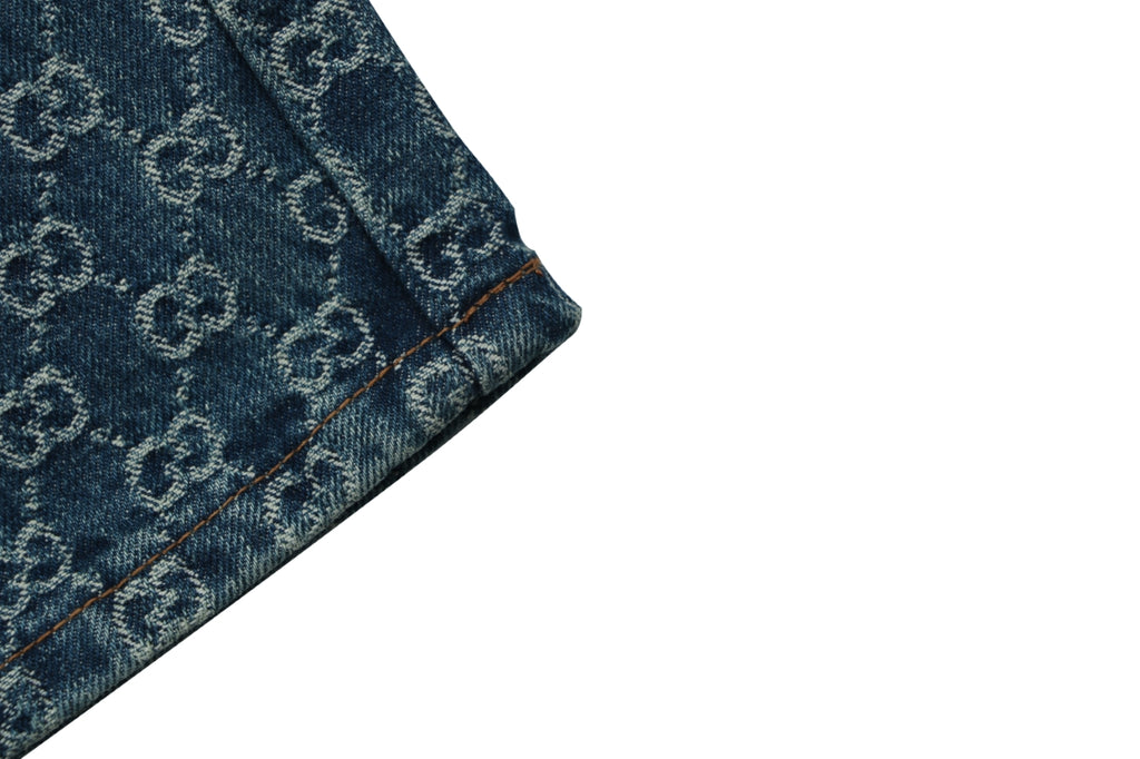 Gucci All-Over GG Monogram Jeans - Blue