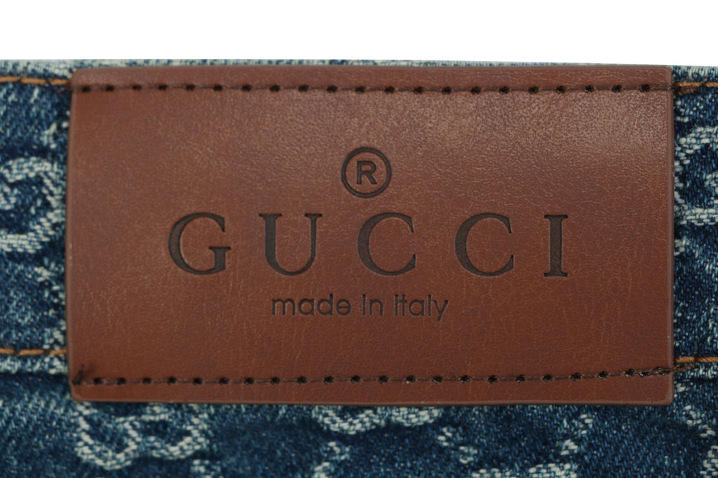 Gucci All-Over GG Monogram Jeans - Blue