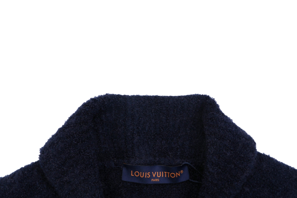 Louis Vuitton Signature High-Neck Zip-Up Cardigan - Dark Navy