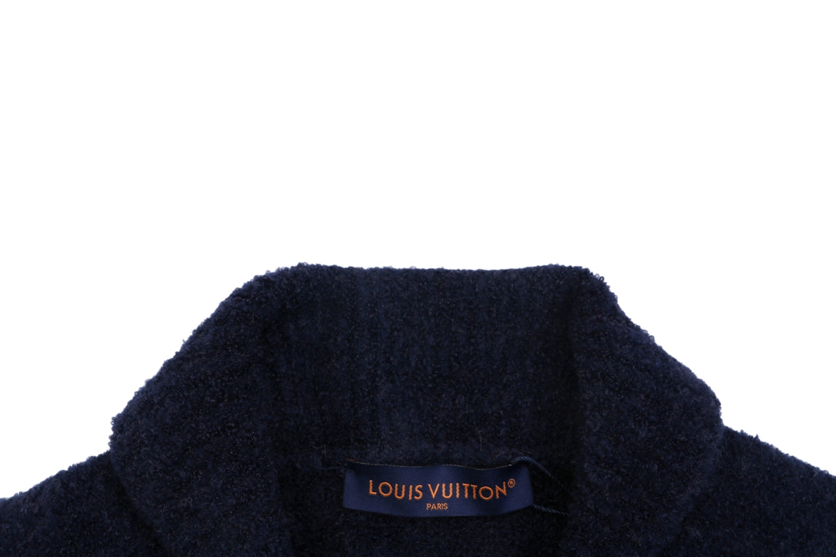 Louis Vuitton Signature High-Neck Zip-Up Cardigan - Dark Navy