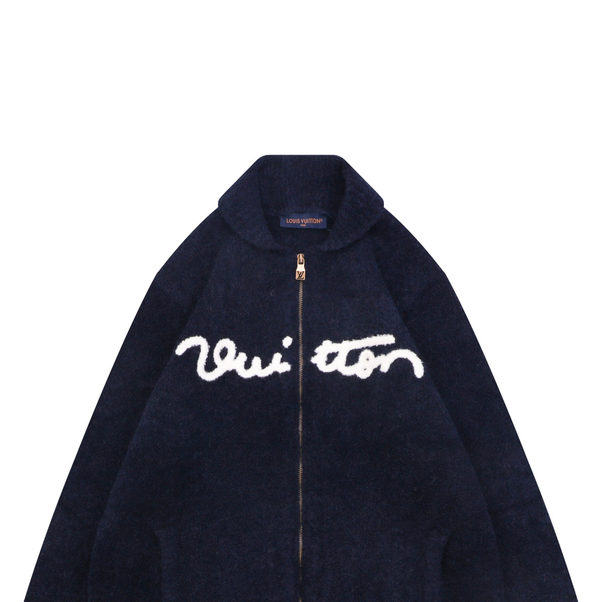 Louis Vuitton Signature High-Neck Zip-Up Cardigan - Dark Navy