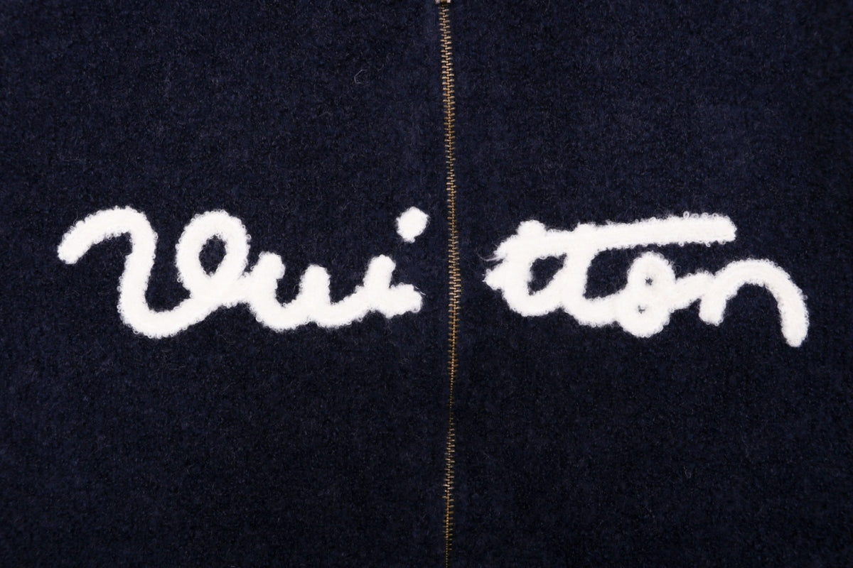 Louis Vuitton Signature High-Neck Zip-Up Cardigan - Dark Navy