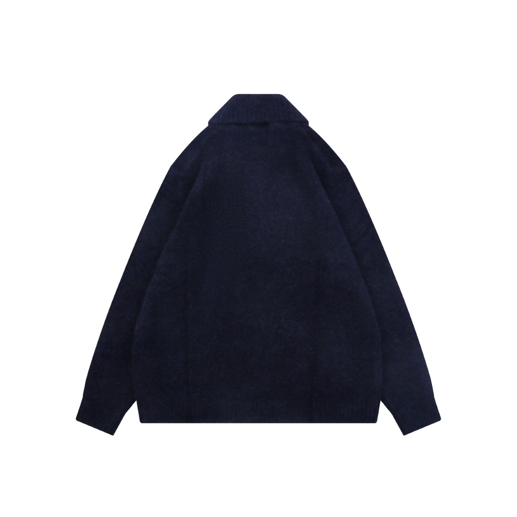 Louis Vuitton Signature High-Neck Zip-Up Cardigan - Dark Navy