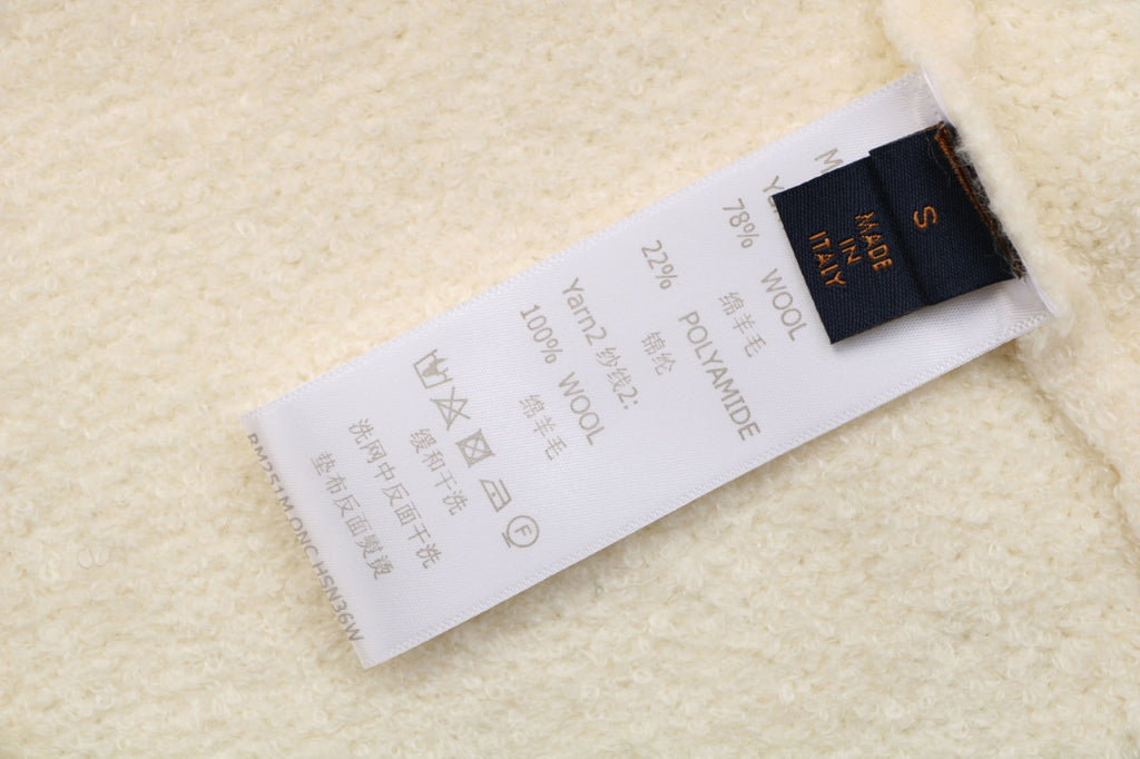 Louis Vuitton Signature High-Neck Zip-Up Cardigan - Cream