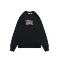 Burberry Check Equestrian Knight Crewneck Sweatshirt - Black