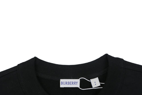 Burberry Check Equestrian Knight Crewneck Sweatshirt - Black