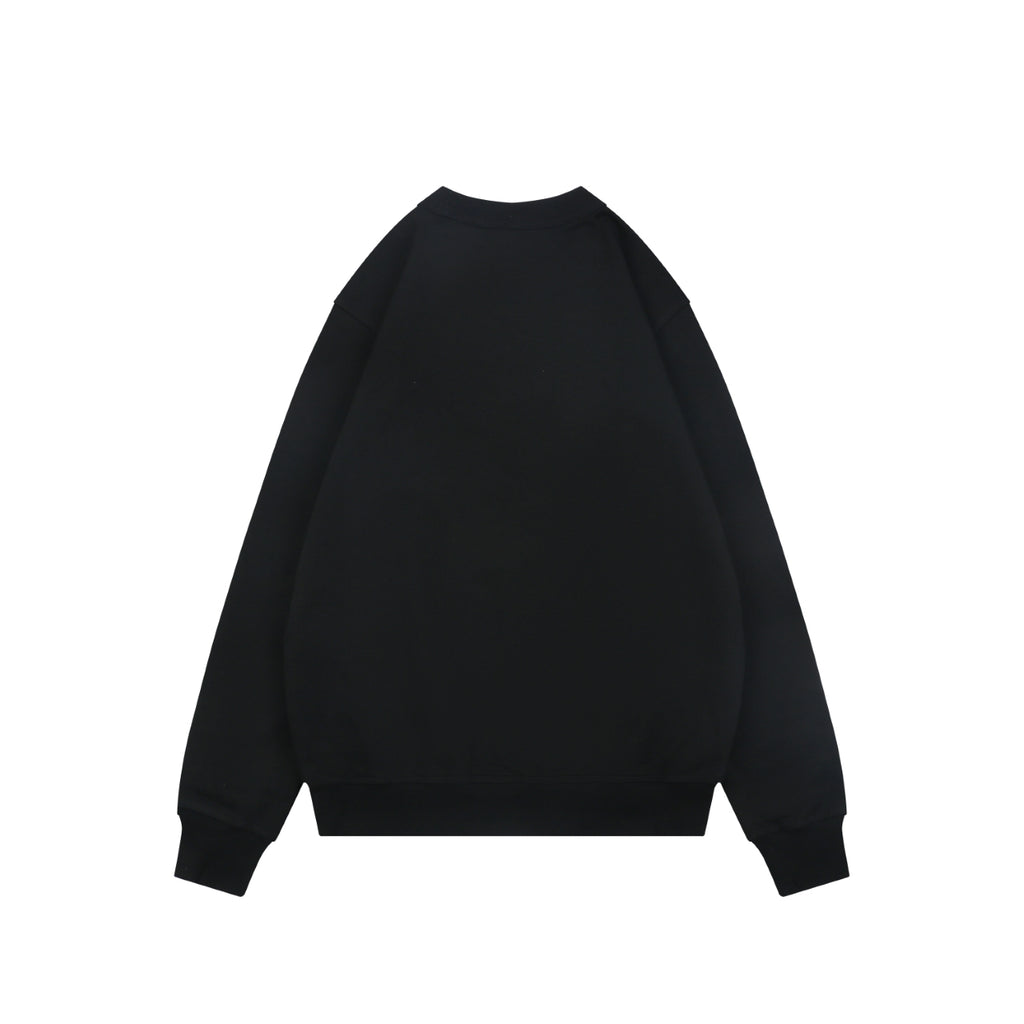 Burberry Check Equestrian Knight Crewneck Sweatshirt - Black