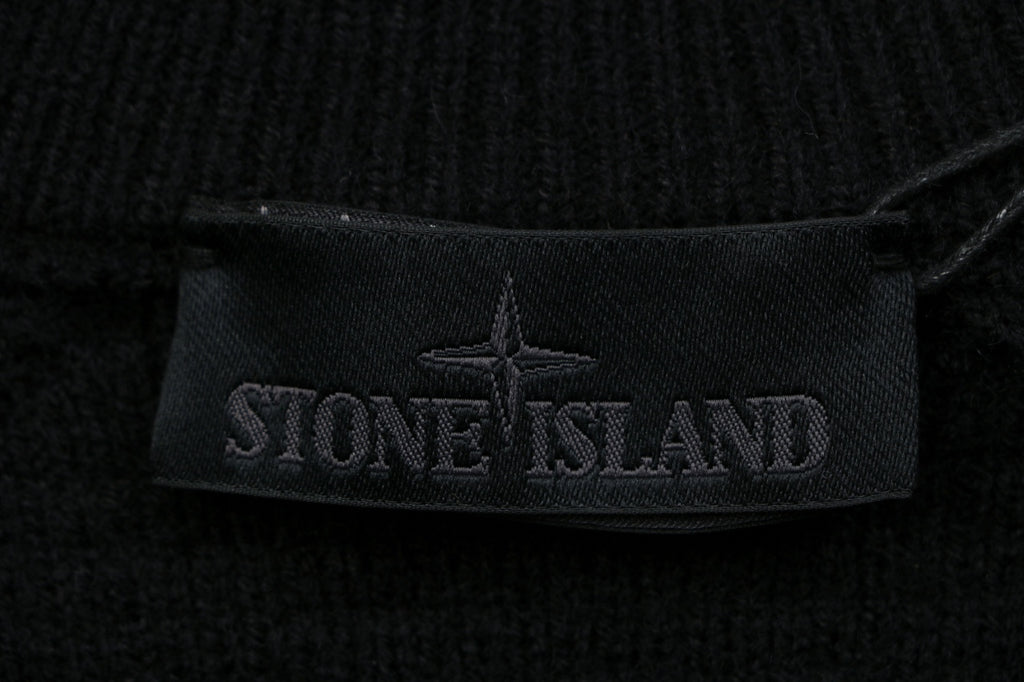 Stone Island Black Badge High-Neck Zip-Up Knit Jacket - Black