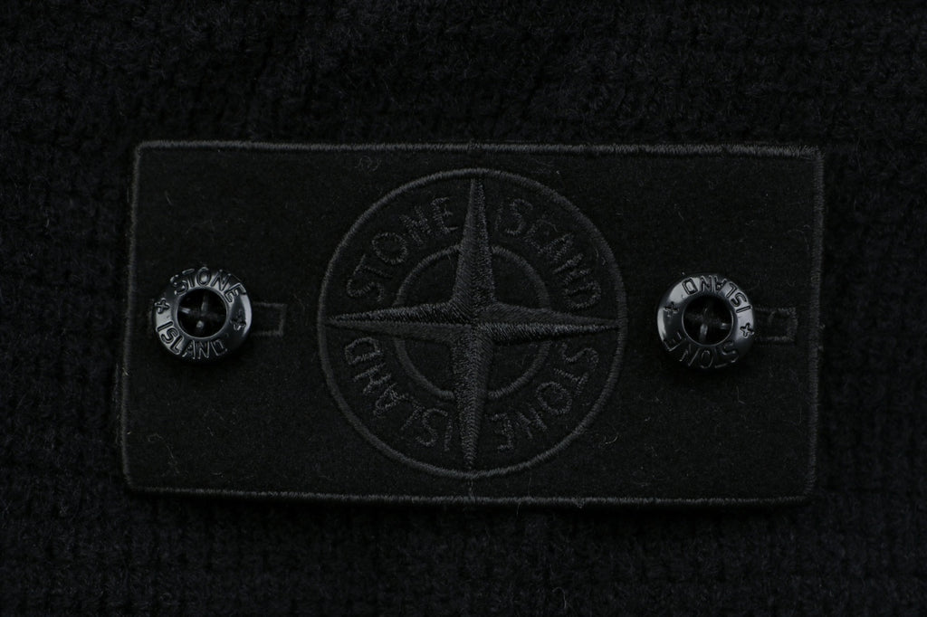 Stone Island Black Badge High-Neck Zip-Up Knit Jacket - Black