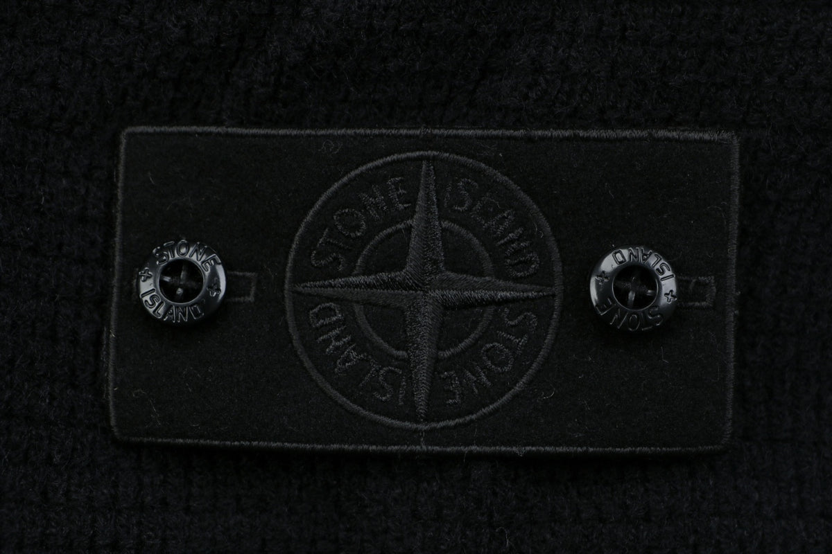 Stone Island Black Badge High-Neck Zip-Up Knit Jacket - Black