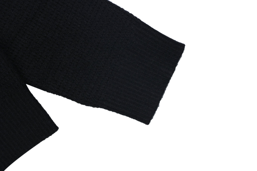 Stone Island Black Badge High-Neck Zip-Up Knit Jacket - Black