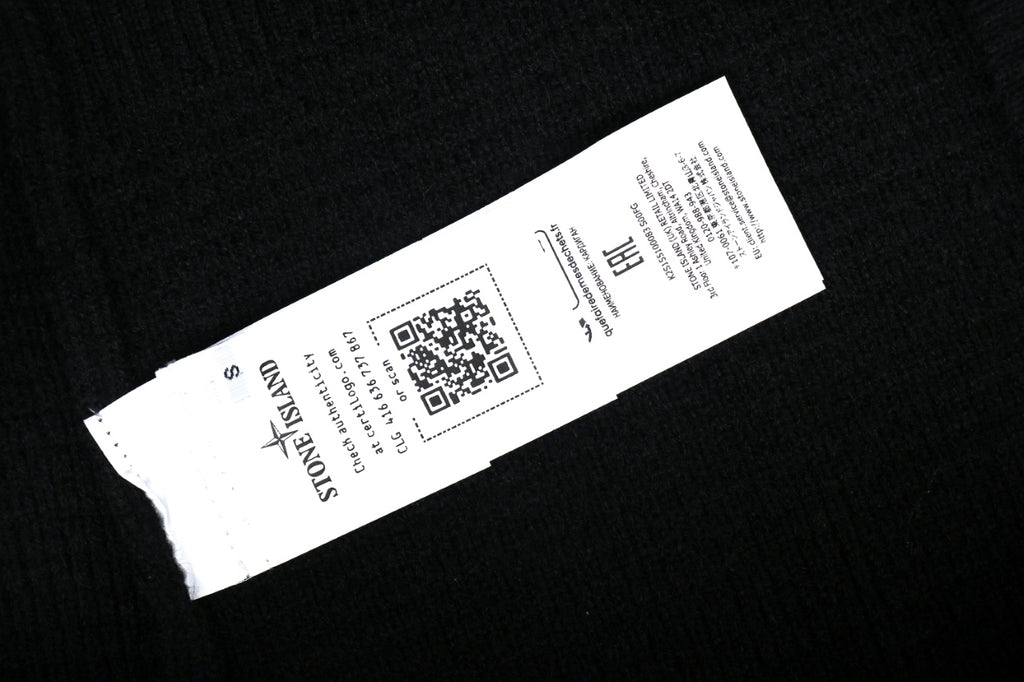Stone Island Black Badge High-Neck Zip-Up Knit Jacket - Black