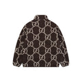 Gucci All-Over GG Sherpa-Style Zip-Up Jacket - Brown & White