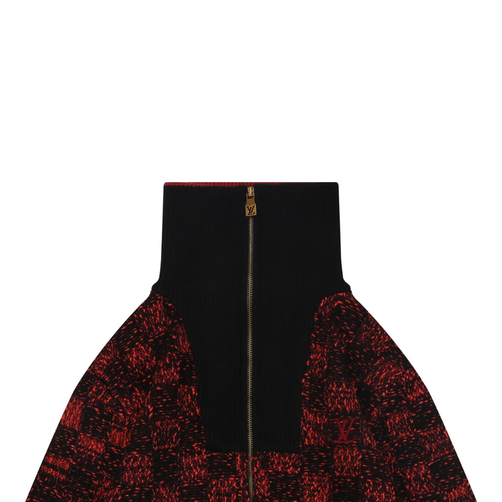 Louis Vuitton Checkerboard High-Neck Sweater - Black & Red